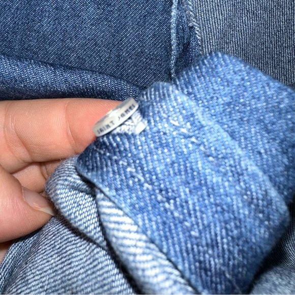 Saint James Split Denim Button Down Shirt Made In France Size 8 Collared Y2K - Picture 4 of 13